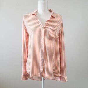 Velvet Heart Boyfriend Oversized Long Sleeve Button Down Casual Shirt Size Small